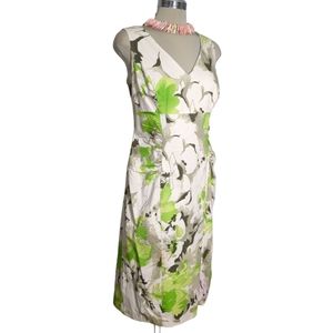 JOLIBEL SIZE 16 sleeveless midi floral pattern dress 97% cotton 3% spand…